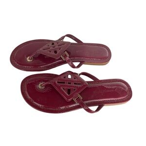 Antonio Melani Patent‎ Leather Sandals – Burgundy – Size 6.5M